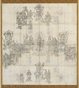 Hayırsever Krallar Sutra Mandala için İkonografik Kroki Zuzo, 1100