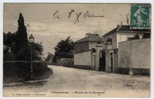 Ile de France, Val de Marne (94), Villecresnes: route de la Garenne - 1909 tarihli kartpostal by Unbekannt