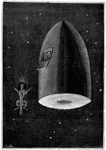 Dünyadan Ay'a Çizim, Jules Verne, 1865 by Unbekannt