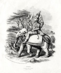Indra, Hindu ışık tanrısı, 19. yüzyıl by Unbekannt