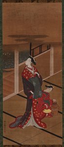 İç Mekan: Bir Yujo ve Refakatçi Isıtma Suyu, Edo dönemi, 1615-1868. by Unbekannt