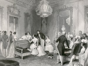 Sarı Çizim Odasının İçi, Buckingham Sarayı, Londra, 1840 by Unbekannt
