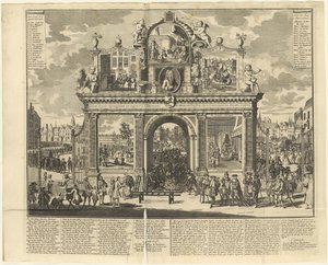 Yatırım planları: Harap hissedarların mezar yerine dikilen anıt kemer, 1720. by Unbekannt