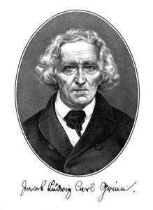 Jakob Ludwig Karl Grimm, Alman yazar, filolog ve mitolog, 1887 by Unbekannt