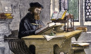 John Wycliffe iş başında, 19. yüzyıl by Unbekannt