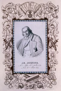 Joseph-Marie Jacquard, Jakarlı dokuma tezgahının mucidi, c1850 by Unbekannt