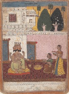 Khambavati Ragini... Müzikal Modların Dağıtılmış Ragamala Serisi Çelenkinden, 1700-1725. by Unbekannt