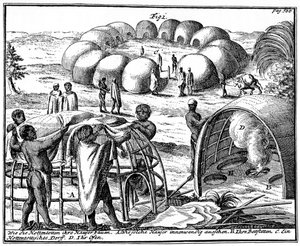 Khoikhoi kulübeleri ve kraal, Güney Afrika, 1931 by Unbekannt