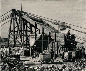 Kimberley Elmas Madeni: elmaslı toprağı yükseltmek için aparat, 1896 by Unbekannt