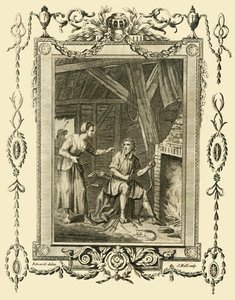 Kılık değiştirmiş Kral Alfred, Pastaların yanmasına izin verdiği için Temiz Sürüler Karısı tarafından azarlandı, c878, 1783. by Unbekannt