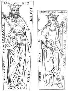 Kral Clotaire II 584-629 ve Bertude 575-604, 12. yüzyıl 1849 by Unbekannt