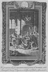 Leolf the Robbe tarafından öldürülen ilk Kral Edmund, c1787 by Unbekannt