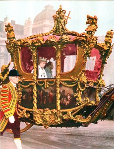 King George V ve Queen Mary, tarihi Devlet Arabasında, c1935 by Unbekannt