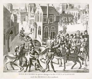 Kral II. Richard isyancılarla yüzleşiyor, Köylü İsyanı, Londra, 1381 19. yüzyıl by Unbekannt