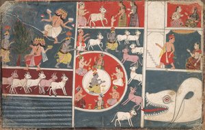 Krishna Flüt Çalıyor ve Bhagavata Purana