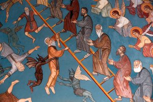 Kykkos Manastırı, Kıbrıs. İyiler sağda ve kötüler solda olan İlahi Yükseliş Merdiveni, 20150510, Pedoulas, Kıbrıs by Unbekannt