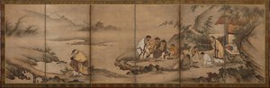 Manzara: Bambu Korusunun Yedi Bilgesi, Momoyama dönemi, 1568-1615. by Unbekannt