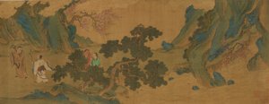 Dağlarda Taoist ölümsüzlerle manzara, Ming veya Qing hanedanı, 17. yüzyıl. by Unbekannt