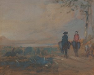 Göl ve Binme İki Figürlü Manzara, ca. 1820. by Unbekannt