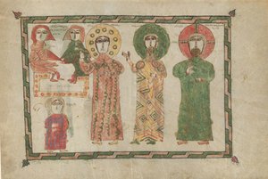 Dört Daimi Müjdecinin Bulunduğu Bir İncil Kitabından Yaprak, Ermeni, 1290-1330. by Unbekannt