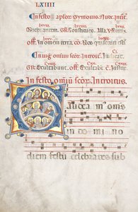 Kademeli Yaprak: İsa, Bakire ve Havarilerle İlk G, c. 1300. by Unbekannt