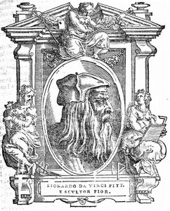 Leonardo da Vinci. Gönderen: Giorgio Vasari, En Mükemmel İtalyan Ressamlar, Heykeltıraşlar ve Mimarların Hayatları, 1568 by Unbekannt