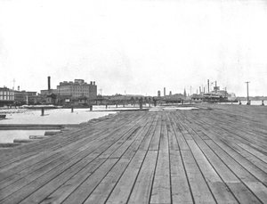 Levee ve Steamboat Landing, New Orleans, Louisiana, ABD, c1900. by Unbekannt