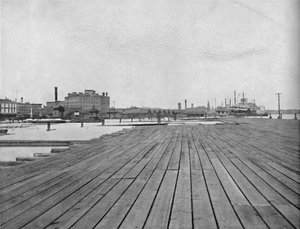 Levee ve Steamboat Landing, New Orleans, c1897. by Unbekannt