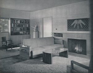 Honor Easton ve Alyne Whalen tarafından Los Angeles'ta bir evde tasarlanan oturma odası, 1942 by Unbekannt