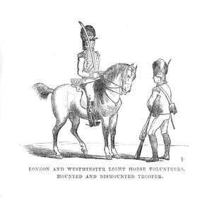 Londra ve Westminster Hafif Süvari Gönüllüleri. Monte Edilmiş ve Demonte Trooper, c1870 by Unbekannt