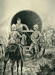 Lord Roberts Uyuduğu Taşıma Arabasında Sevkiyat Yazıyor, 1901. by Unbekannt