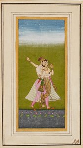 Lotus havuzunun yanındaki aşıklar, c1700 by Unbekannt