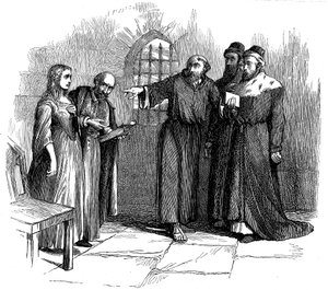 Lucrezia Castellani, Waldenses hizmetini yasakladıktan sonra Engizisyon Mahkemesi önünde, c1476 19. yüzyıl by Unbekannt