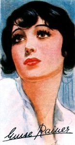 Luise Rainer, 1910-, iki kez Akademi Ödüllü sinema oyuncusu, 20. yüzyıl by Unbekannt