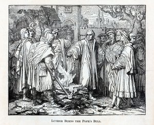 Luther Papa Boğasını Yakıyor, 1882 by Unbekannt