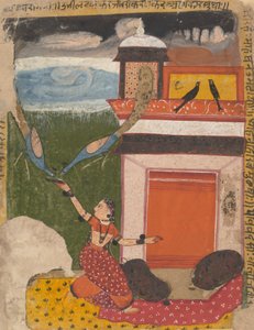Madhumadhavai Ragini... Müzikal Modların Dağıtılmış Ragamala Serisi Çelenkinden, c1640-50. by Unbekannt
