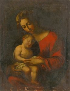 Uyuyan İsa ile Madonna by Unbekannt
