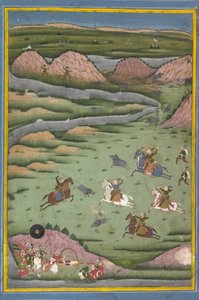 Maharana Amar Singh II veya Sangram Singh Yaban Domuzu Avı, 19. yüzyıl. by Unbekannt