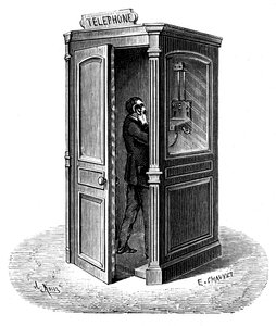 Bir telefon kulübesinden arama yapma, 1888 by Unbekannt