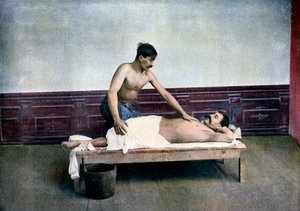 Hamamda masaj yaptıran adam, c1890 by Unbekannt