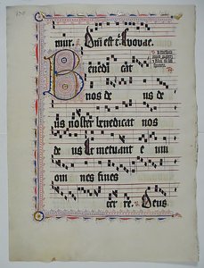 Baş Harfi B ile El Yazması Yaprağı, bir Antiphonary