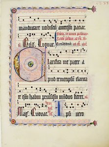 Baş Harfi C ile El Yazması Yaprağı, bir Antiphonary