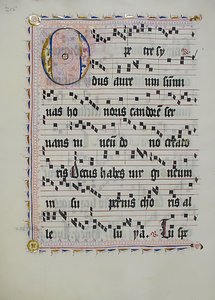 Bir Antiphonary, Almanca, 15. yüzyılın ikinci çeyreğinden Baş Harfi ile El Yazması Yaprağı. by Unbekannt