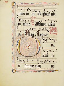 Bir Antiphonary, Almanca, 15. yüzyılın ikinci çeyreğinden Baş Harfi ile El Yazması Yaprağı. by Unbekannt