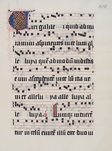 15. yüzyılın ikinci çeyreğinden Kademeli, Almanca, İlk V ile El Yazması Yaprağı. by Unbekannt