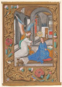 Müjde ile El Yazması Yaprağı, Saatler Kitabından, yakl. 1500-1525. by Unbekannt