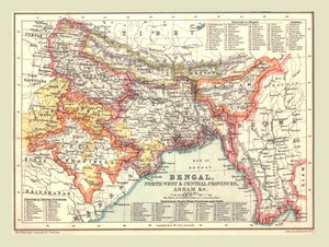 Bengal Haritası, Kuzey Batı ve Orta İller ve Assam, 1902. by Unbekannt
