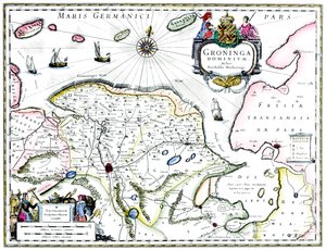 Groningen Haritası, Hollanda, 17. yüzyıl by Unbekannt