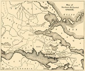 Kuzey ve Orta Yunanistan Haritası, 1890. by Unbekannt