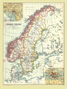 Norveç ve İsveç haritası, 1902. by Unbekannt